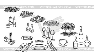 Serving festive three - vector image