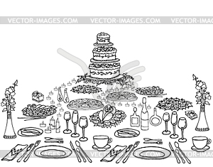 Serving festive four - vector image