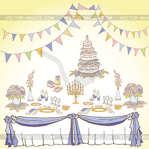 Serving festive second violet yellow - vector image