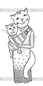 Cat mum sling - vector image