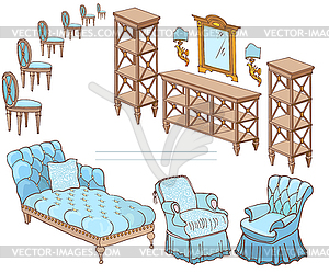 Zala мебель баннер 300-250 стул синий - векторный рисунок