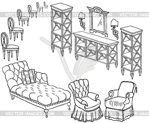 Zala furniture banner 300-250 chair - royalty-free vector clipart