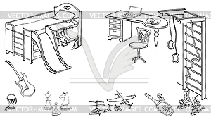 Baby child room boy total - vector clip art