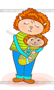 Lumb mum color son - vector clipart