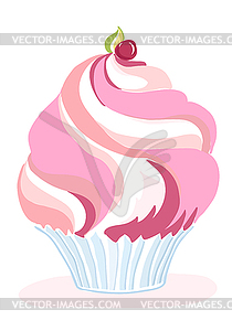 Maffin pink cream - vector image