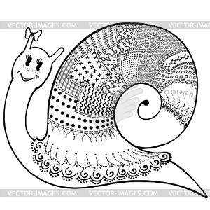 Snail patchwork cute - vector clipart