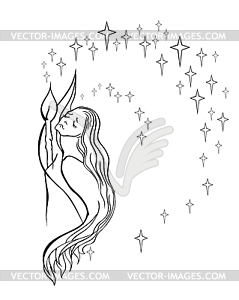 Woman candle pain stelle - vector image