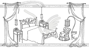 Forged bed arch - vector image