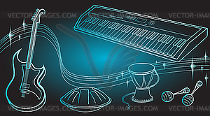 Мальчики музыка синий - изображение в векторе / векторный клипарт