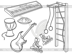 Boys music sport - vector clipart