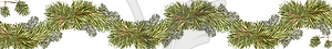 Pine tree line banner - color vector clipart