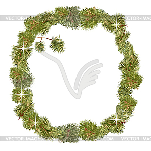 Pine frame xmas white - vector clipart