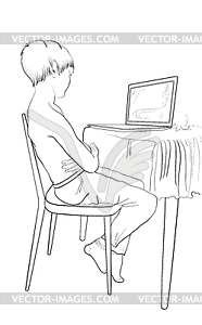 Boy computer borry - vector clipart