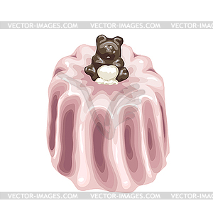 Bear cake pink - vector clip art