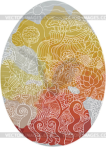 Easter egg rural spot day red - vector clipart