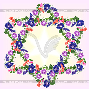 Маген Давид цветы Convolvulus - изображение в векторном виде