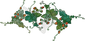 Vignette of berries and strawberry - vector image