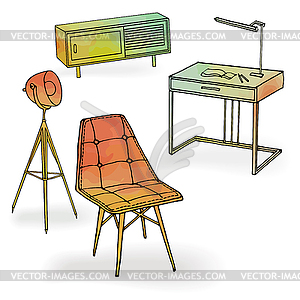 Loft armchair offoce red - vector clipart