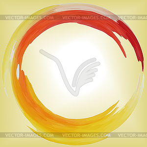 Round frame yellow red orange sun - vector clip art