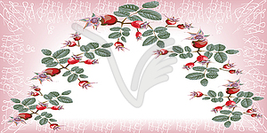 Arch pink garland hips - vector EPS clipart