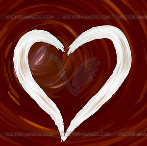 Heart love of cream, coffee drink, cappuccino - vector clip art