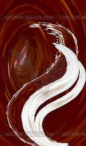 Wave and splashes of coffee and cream, abstractly - vector image