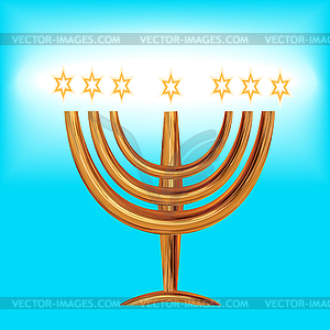 Wedding ceremony Judaist gold, congratulation - vector clipart