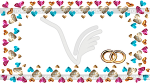 Invitation to wedding frame in of hearts in fo - vector clip art
