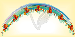 Праздничная арка радуги, сделанная из акварельных пятен, - изображение в векторном виде