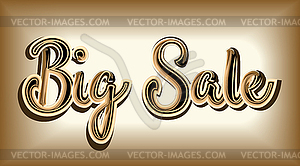 Inscription Best Sale is luxurious of shiny gold - vector clipart