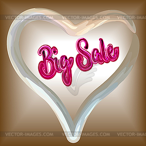 Inscription Big sale of precious stones of scarlet - vector clipart