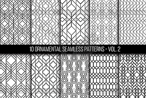 Set of universal different geometric seamless - vector clipart
