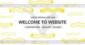 Welcome to website for socks shop - vector image