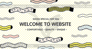 Welcome to website for socks shop - vector clipart / vector image