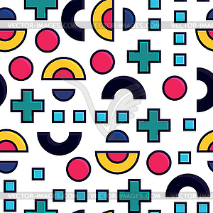 Seamless pattern in 90 80 style - vector clipart