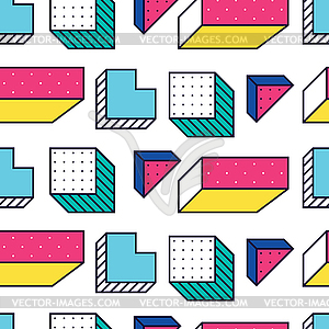 Seamless pattern in 90 80 style - vector clip art