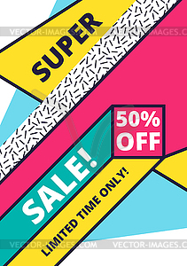 Flat design sale website banner template - vector clipart