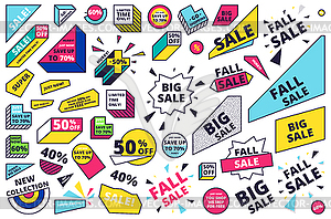 Flat design sale website banner template set - vector clip art