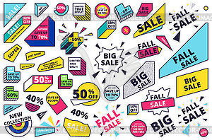 Flat design sale website banner template set - vector clip art