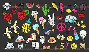 Fashion patch badges set - vector image