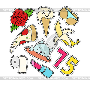 Fashion patch badges set - vector clip art