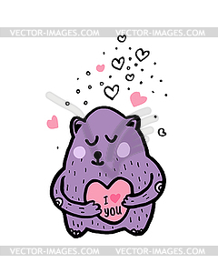 Cute bear. cartoon sketch - vector clip art