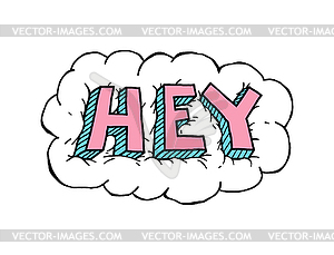 Hey. cartoon sketch background - vector clipart