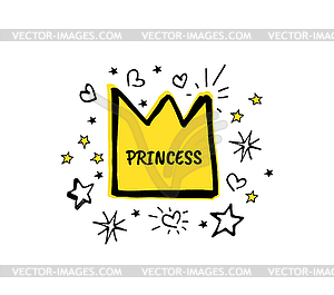 Princess. cartoon sketch background - vector clip art