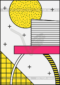 Композиция Нео Мемфиса в 80-ти винтажном стиле - изображение в формате EPS