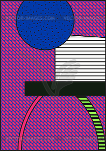 Neo Memphis composition in 80 90 vintage style - vector image