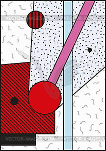 Композиция Нео Мемфиса в 80-ти винтажном стиле - иллюстрация в векторном формате