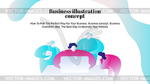 Business . Young people work together Freelan - vector clip art