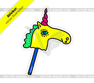 Magic colorful bright unicorn sticker - royalty-free vector clipart