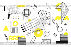 Universal trend halftone geometric shapes set - vector clip art